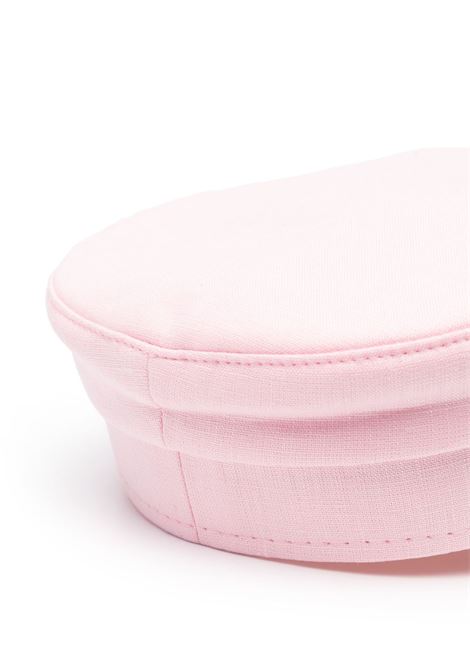 Pink logo-detail baker boy hat - RUSLAN BAGINSKIY women